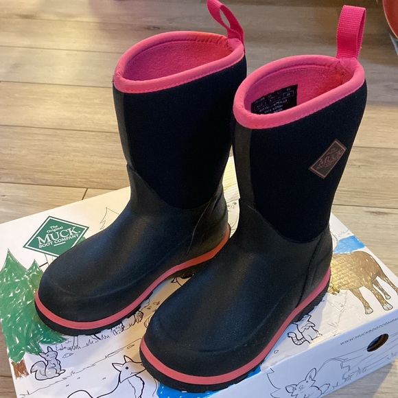 Muck Kids Element Boots - black/pink size 11 - Picture 2 of 9